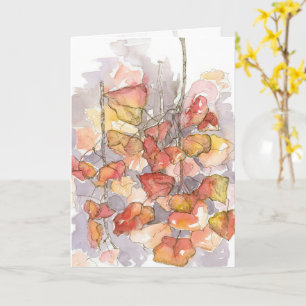 Happy Autumn Leaves Tree Branch Fall Colors Card