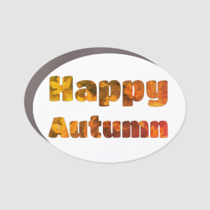 Happy Autumn Oval bumper Sticker Car Magnet