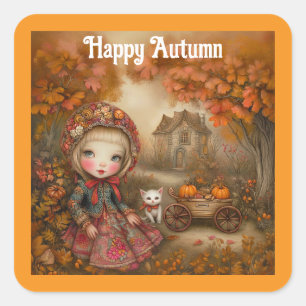 Happy Autumn Square Sticker