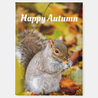 Happy Autumn Squirrel Magnet