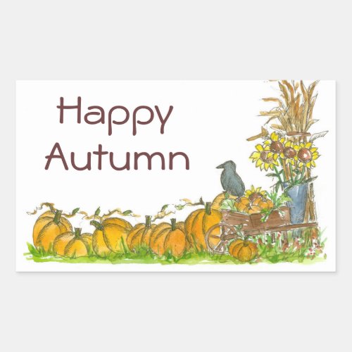 Happy Autumn Stickers Pumpkin Patch Crow