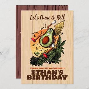 Happy Avocado Birthday – Cute Smiling Avocado Invitation