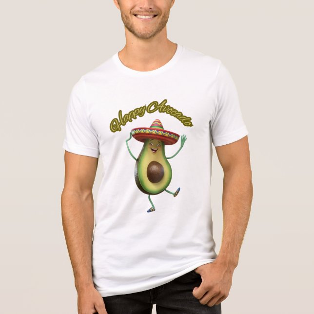 happy avocado Tri-Blend shirt (Front)