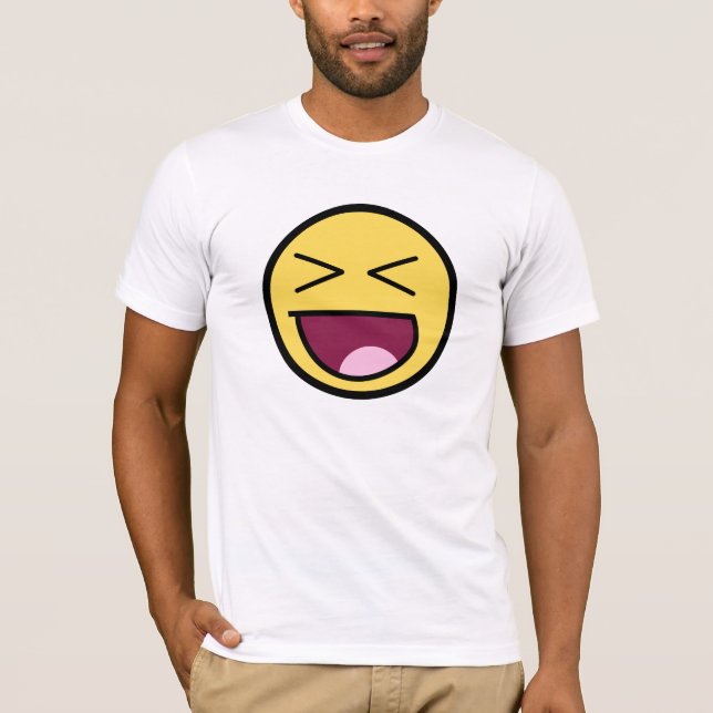 Happy Awesome Face Bella Canvas T-Shirt (Front)