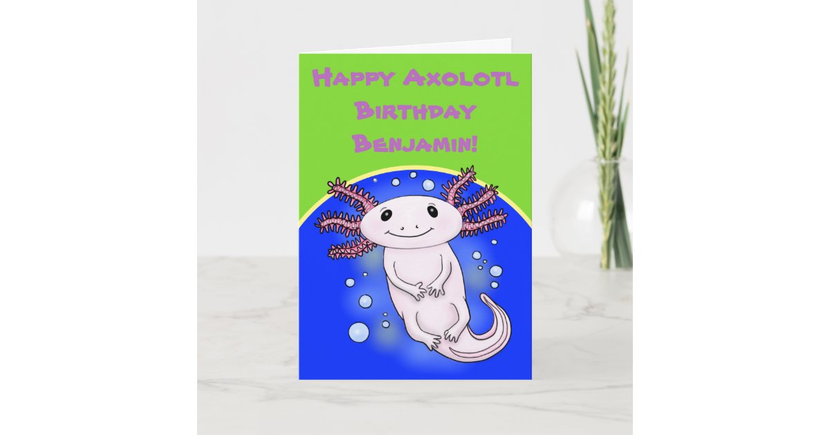 Cute Happy Birthday Axolotl Party Favor Bag, Zazzle