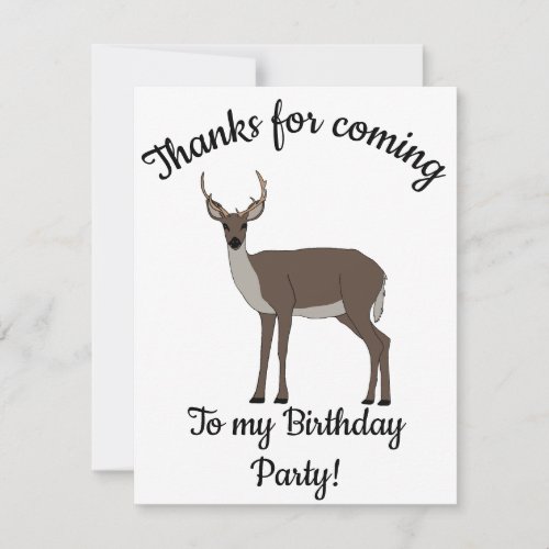 Happy B_day Buck Deer Animal Thank You Card