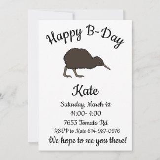 Happy B-day Kiwi tropical bird Invitation