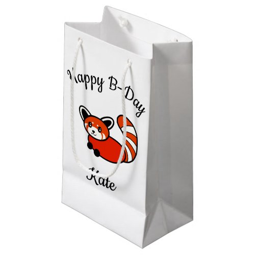 Happy B_day Red Panda Small Gift Bag