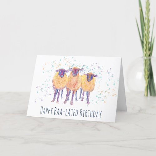 Happy Baa_lated Birthday Sheep Card