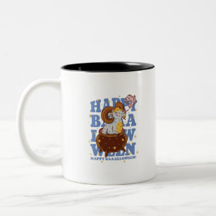 HAPPY BAAALLOWEEN! GOAT IN CAULDRON HALLOWEEN Two-Tone COFFEE MUG