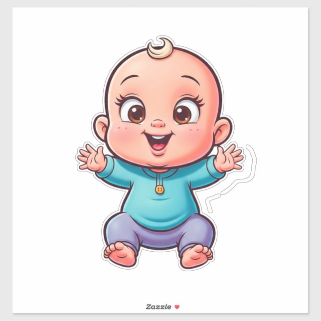 Happy Baby Cartoon Sticker (Sheet)