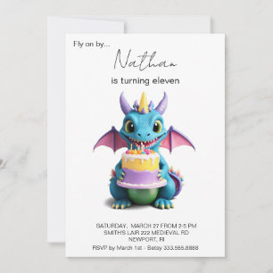 *~* Happy Baby Dragon Photo AP88 Birthday Party Invitation