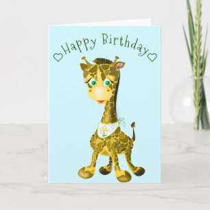 Happy Baby Giraffe Birthday Card