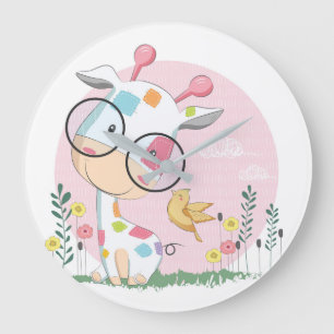 Happy Baby Giraffe Large Clock