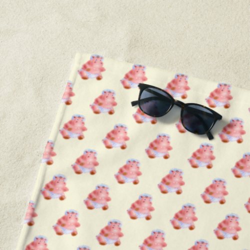 Happy Baby Hippo Beach Towel