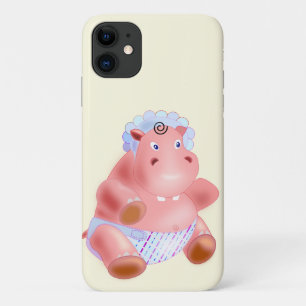 Happy Baby Hippo iPhone Case - Customizable