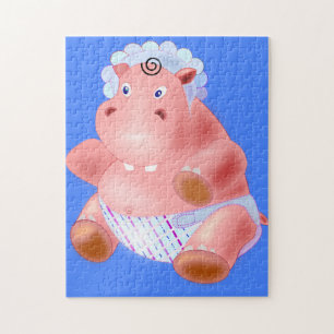 Happy Baby Hippo Jigsaw Puzzle