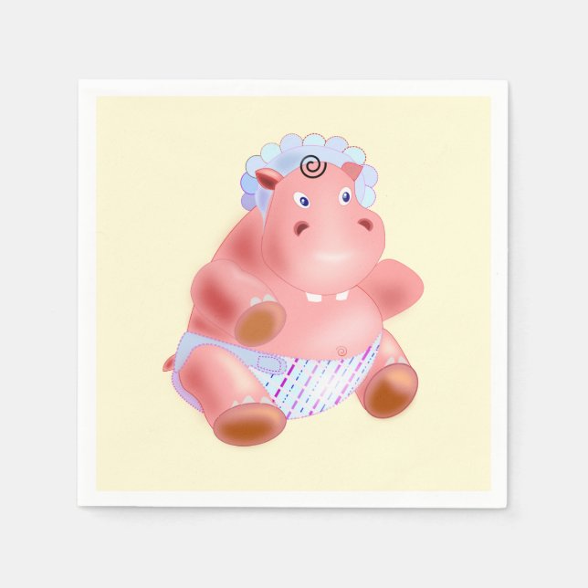Happy Baby Hippo Napkins (Front)
