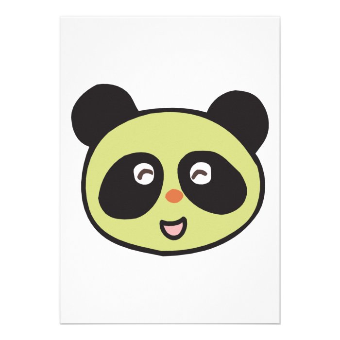 happy baby panda face invites