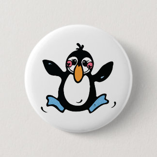 happy baby penguin button