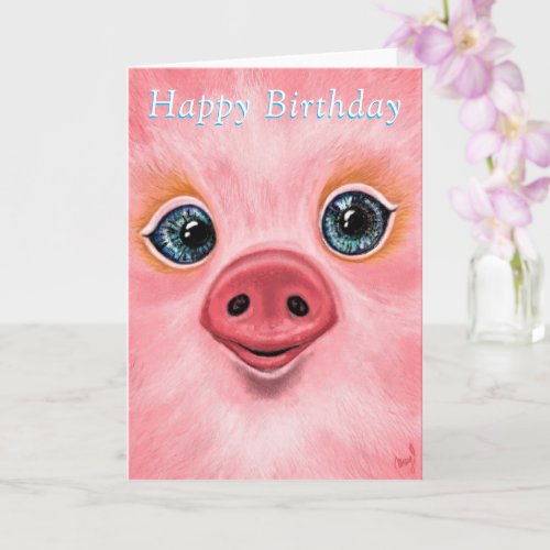 Happy Baby Pig Birthday Card