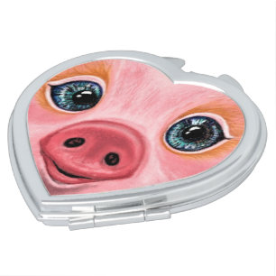 Happy Baby Pig Compact Mirror