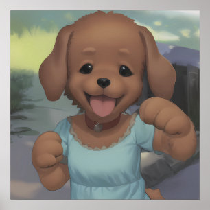 Happy baby puppy for a dog lover  poster