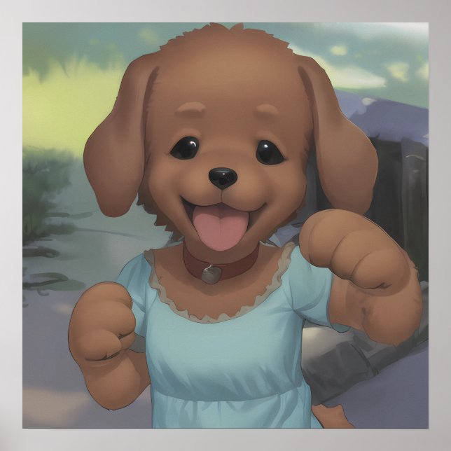 Happy baby puppy for a dog lover  poster (Front)