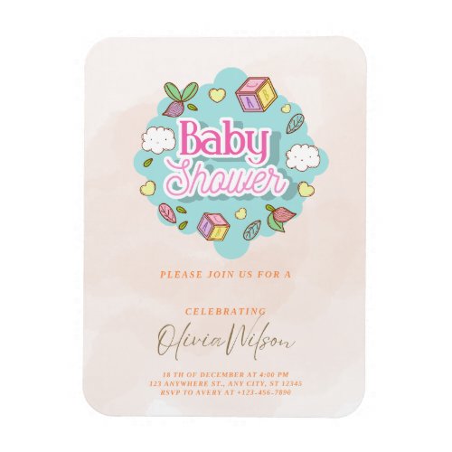 Happy baby shower cards  magnet