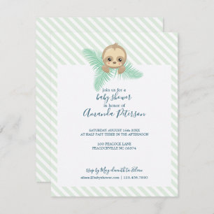 Happy Baby Sloth Baby Shower Invitation