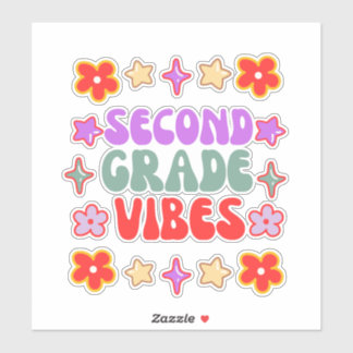 Happy back to school, 2nd grade vibes sticker