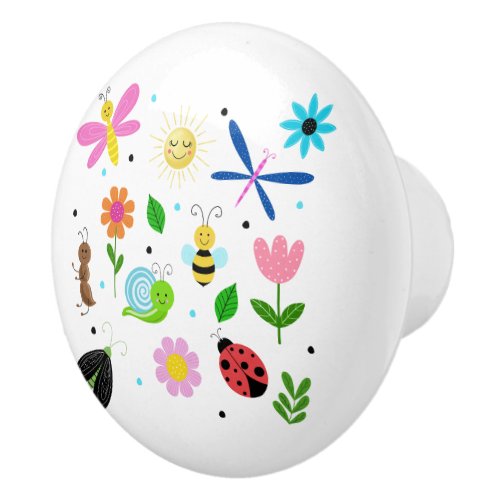 Happy Backyard Critters Ceramic Knob