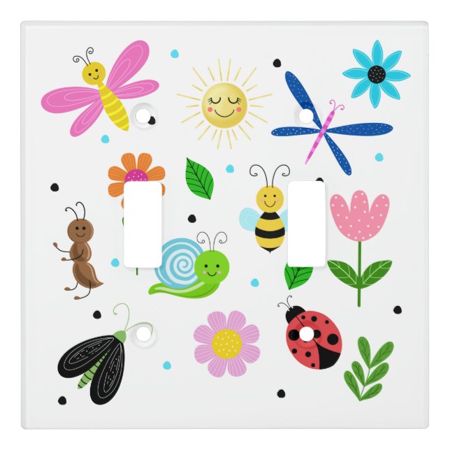 Happy Backyard Critters Light Switch Cover (Front)