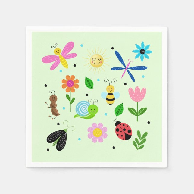 Happy Backyard Critters Napkins (Front)