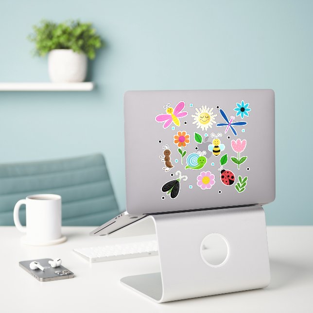 Happy Backyard Critters Sticker (Laptop On Desk)