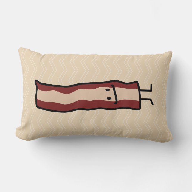 Happy Bacon Lumbar Pillow (Front)