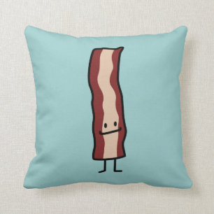 Happy Bacon Smirk Classic Design Throw Pillow