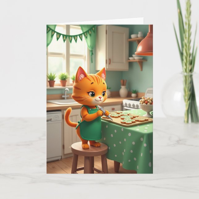 Happy Baking Cat Card (Front)