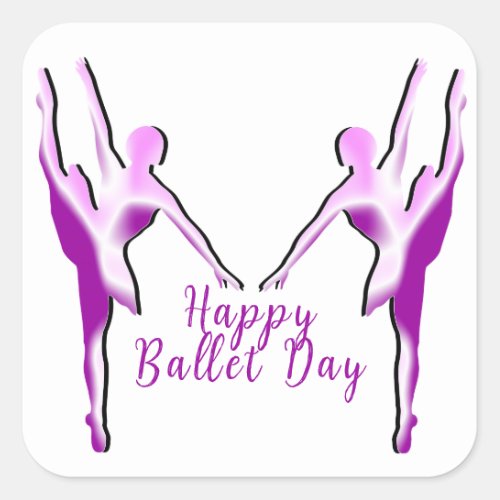 Happy Ballet Day Square Sticker
