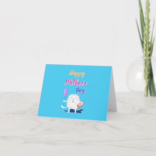 Happy Balloon Calico Cat Best Gifts On Mothers Day Note Card
