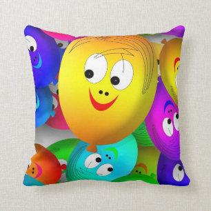 happy balloons throw pillow