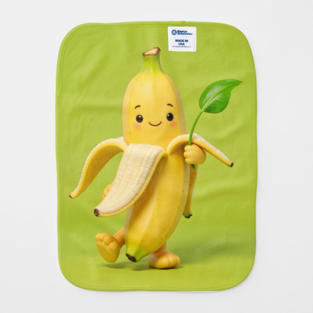 Happy Banana Buddy  Baby Burp Cloth (Back)
