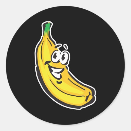 happy banana classic round sticker