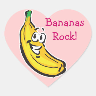 happy banana heart sticker