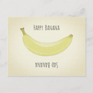 Happy banana - sad banana postcard
