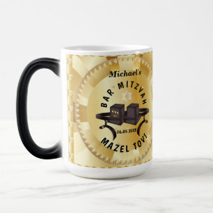Happy Bar Mitzvah 20XX Gold Personalized Color Morph Mug