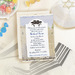 Happy Bar Mitzvah Jerusalem Kotel Tefillin Vintage Invitation