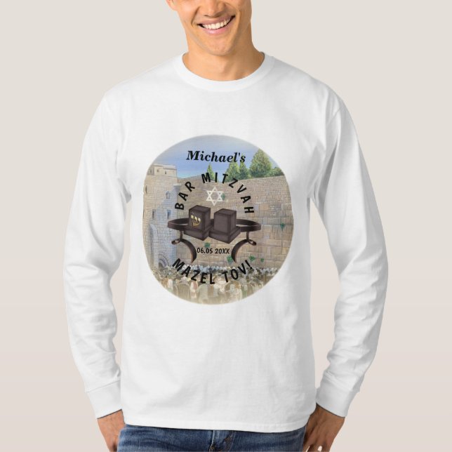Happy Bar Mitzvah Jerusalem Kotel Western Wall T-Shirt (Front)