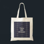 Happy Bar Mitzvah! Tote Bag<br><div class="desc">Happy Bar Mitzvah! 20XX Birthday Decoration. Navy Blue pattern with Israel Stars. Modern Design</div>