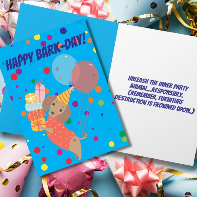 Happy Bark-Day Funny Dachshund Birthday Card (Creator Uploaded)